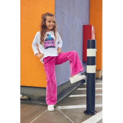 SPODNIE 98/104 DZWONY RÓŻ BARBIE