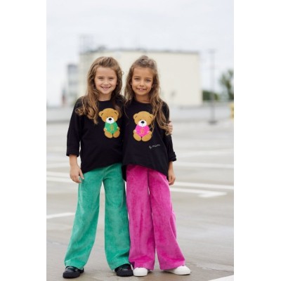 SPODNIE 98/104 DZWONY RÓŻ BARBIE