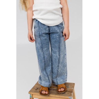 Spodnie NUNU dziewczęce KULOTY rozm.104-110  jeansowe GREY/BLUE