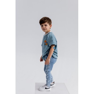 Spodnie chłopięce NUNU jeansowe GREY/BLUE