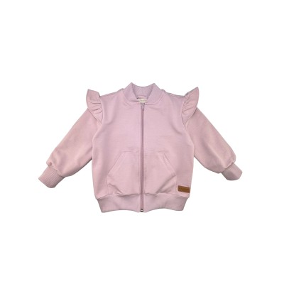 Bluza dziewczęca rozpinana PINK z falbanką