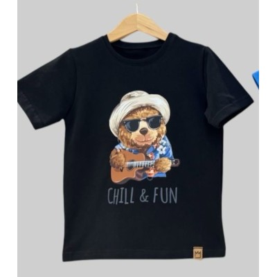 Koszulka z Misiem MIMI biała i niebieska