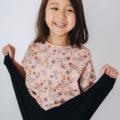 Koszulka dla dziewczynki KWIATKI