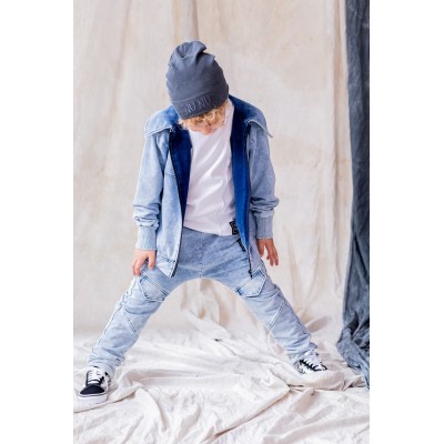 Koszula na suwak z dzianiny jeansowej NUNU black/blue