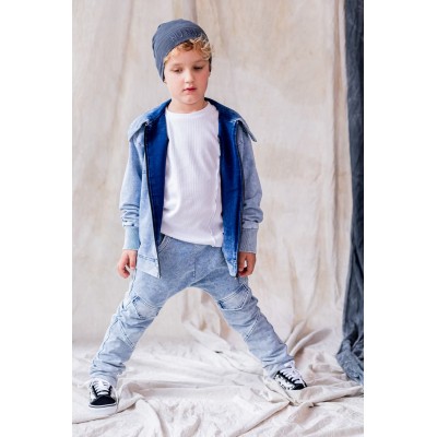 Koszula na suwak z dzianiny jeansowej NUNU black/blue