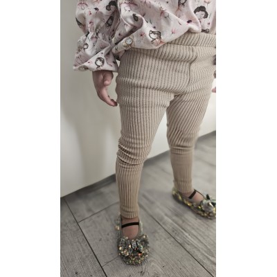 Legginsy SLIM welurowe NALA rozm. 86 BEŻ/CZARNE